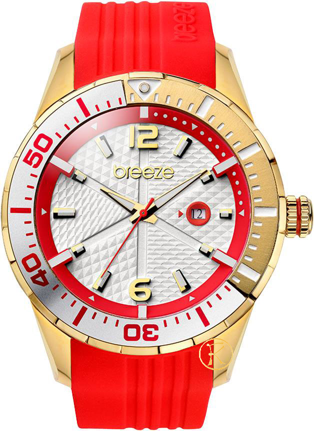 Breeze Catwalk Gold Red Rubber Strap 110201.7