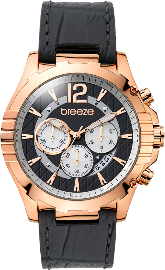 Breeze Sunset Boulevard Chronograph Rose Gold Stainless Steel Leather Strap 110351.2