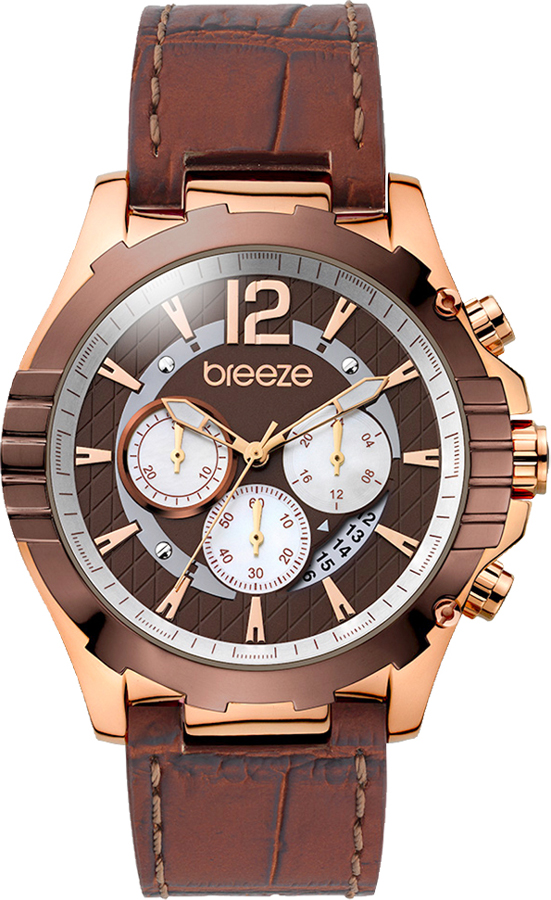 Breeze Sunset Boulevard Chronograph Rose Gold Stainless Steel Leather Strap 110351.3