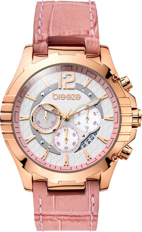 Breeze Sunset Boulevard Chronograph Rose Gold Stainless Steel Leather Strap 110351.8