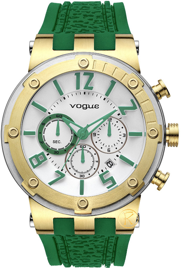 Vogue Feeling Chrono Green Rubber Strap 17001.11
