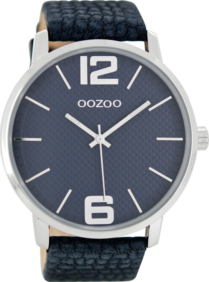 OOZOO Timepieces XXL Blue Leather Strap C8503
