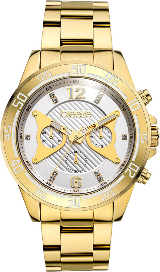 BREEZE Fluture Crystals Gold Stainless Steel Chronograph 210501.2