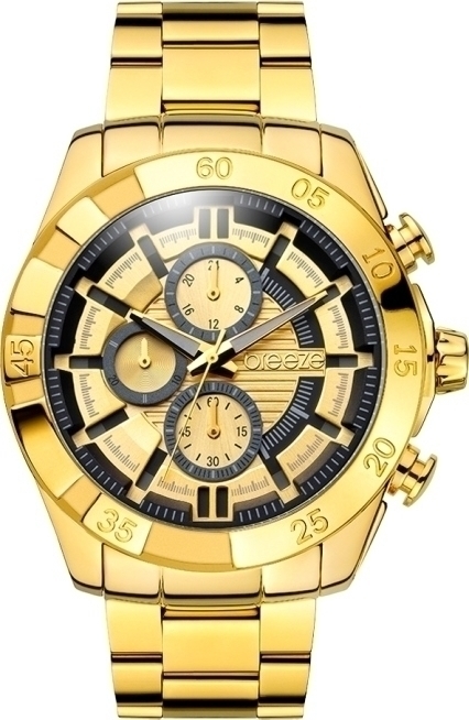 BREEZE Pop-sitive Gold Stainless Steel Chronograph 210511.1
