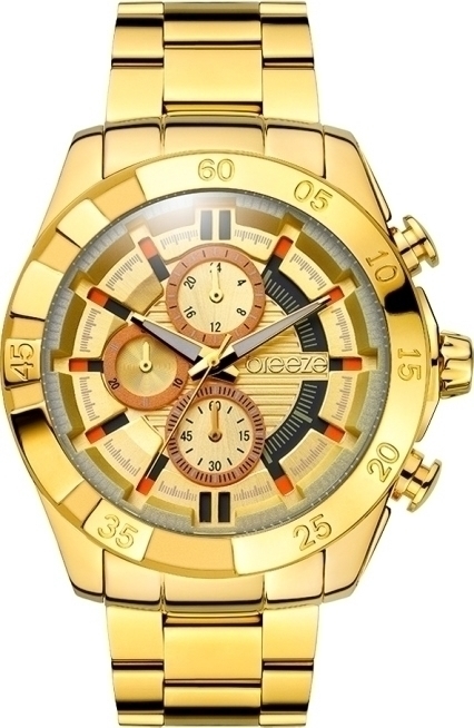 BREEZE Pop-sitive Gold Stainless Steel Chronograph 210511.5