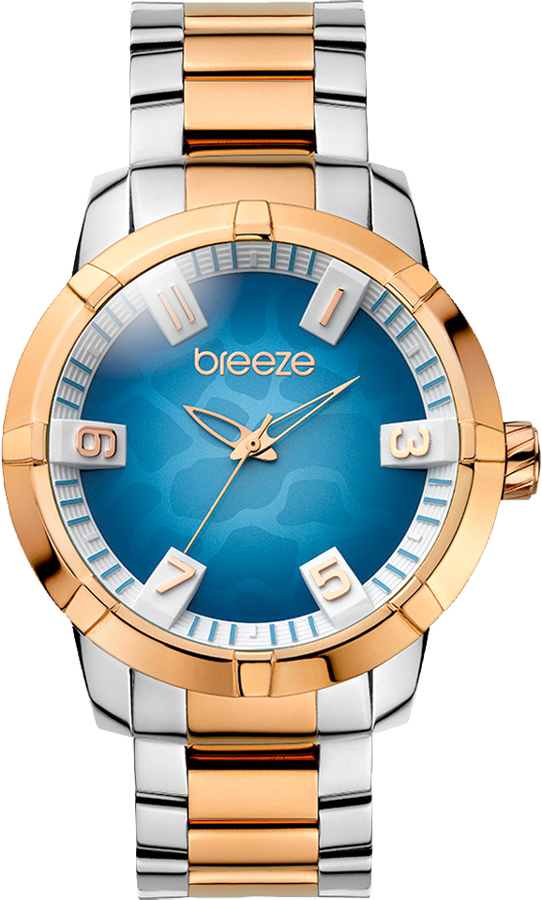 Breeze Safari Chic Three Hands Two Tone Rose Gold Stainless Steel Bracelet 710381.5