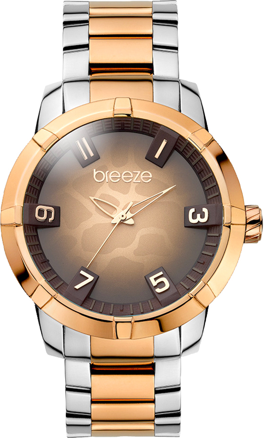 Breeze Safari Chic Three Hands Two Tone Rose Gold Stainless Steel Bracelet 710381.8