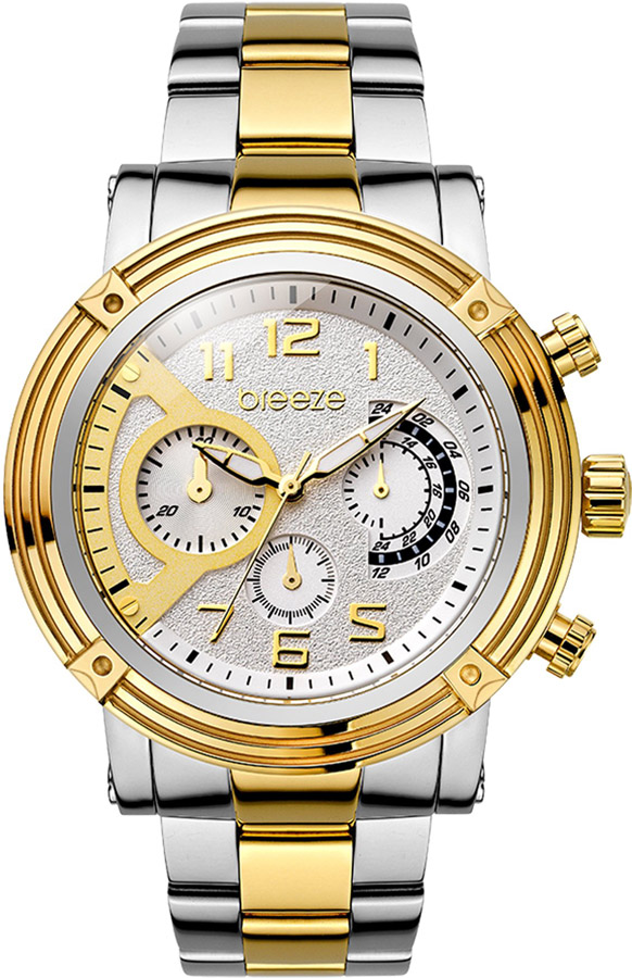 BREEZE GlamSquad Chronograph Two Tone Gold Stainless Steel Bracelet 710421.2