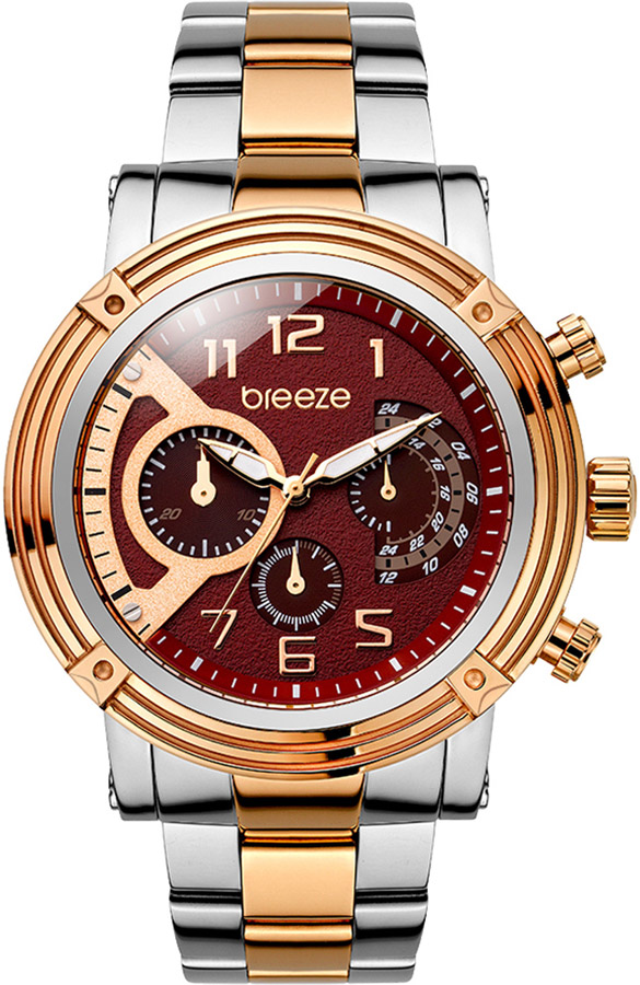 BREEZE GlamSquad Chronograph Two Tone Rose Gold Stainless Steel Bracelet 710421.6
