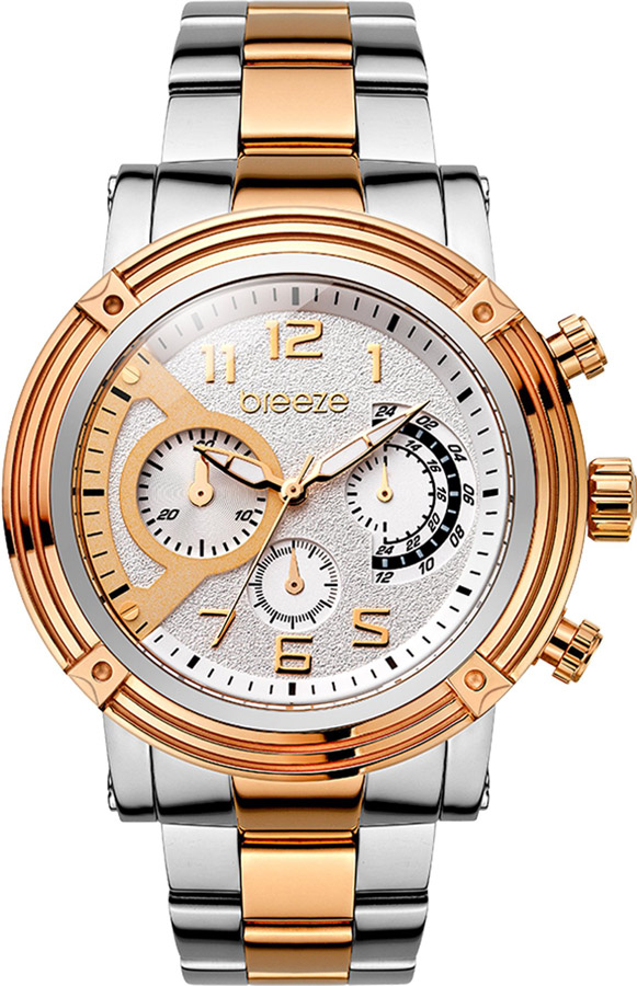 BREEZE GlamSquad Chronograph Two Tone Rose Gold Stainless Steel Bracelet 710421.8
