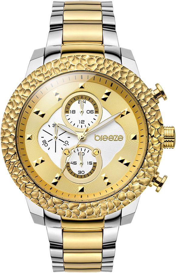 BREEZE Starry-Eyed Chronograph Two Tone Gold Stainless Steel Bracelet 710441.2