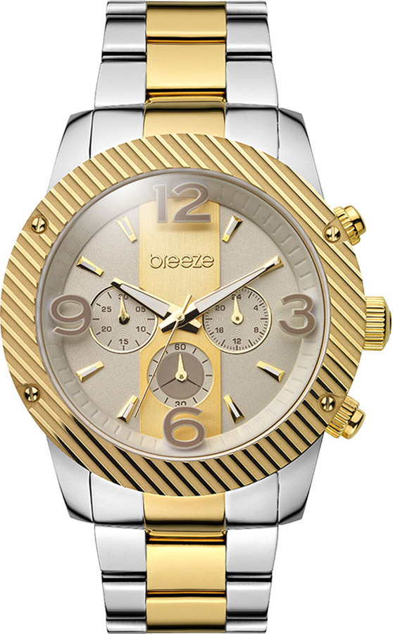 BREEZE Color-Blocking Two Tone Stainless Steel Chronograph 710471.2