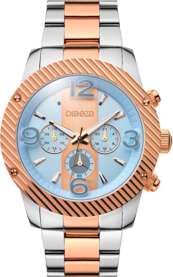 BREEZE Color-Blocking Two Tone Stainless Steel Chronograph 710471.4