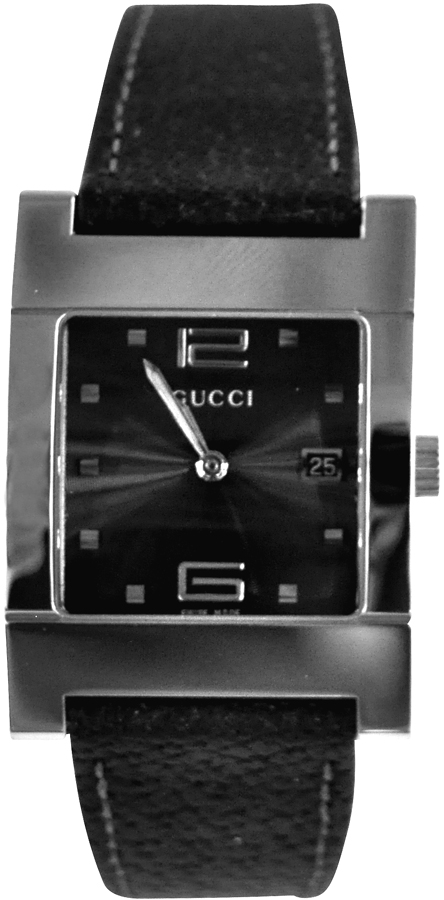 Gucci Black Leather Strap 7700M