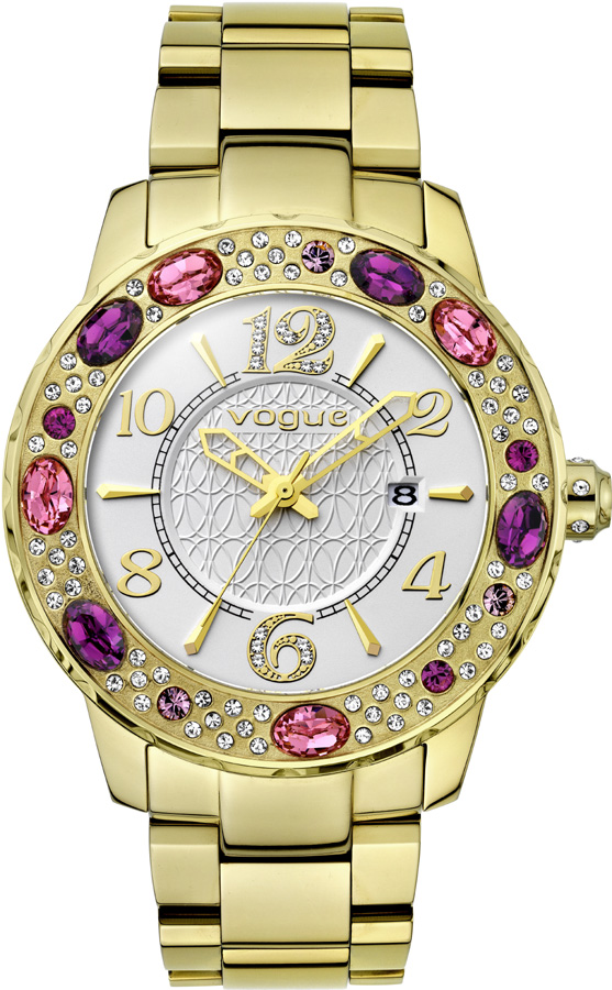 Vogue Jaipur Crystal Gold Stainless Steel Bracelet 97023.1