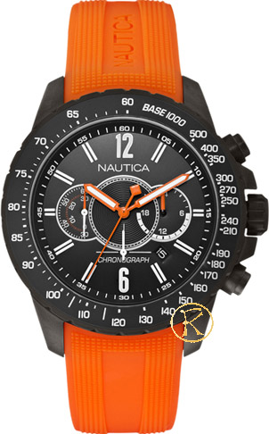 Nautica Chronograph Orange Rubber Strap A21026G