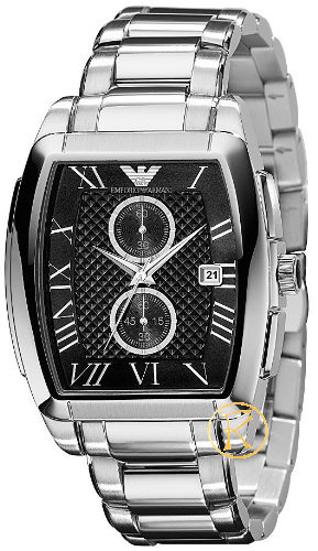 Armani Stainless Steel Quartz Black Dial Men's Watch AR0937