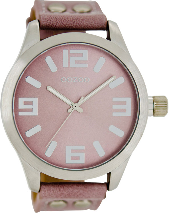 OOZOO XL Timepieces Pink Leather Strap C1058