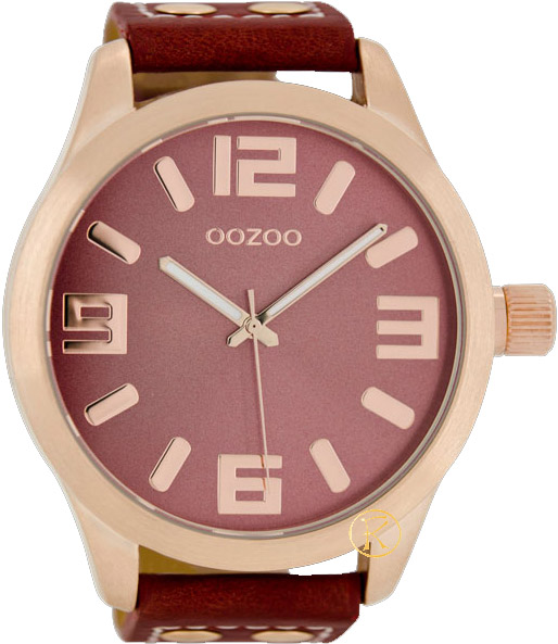 Oozoo Unisex Red Leather Strap C1105