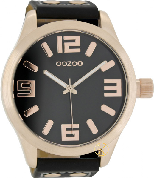 Oozoo Unisex Black Leather Strap C1109