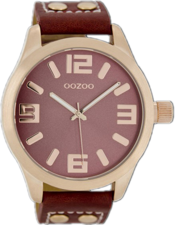 Oozoo Unisex Red Leather Strap C1155