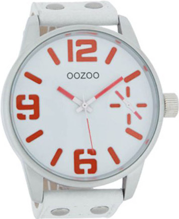 Oozoo Timepieces XXL White Leather Strap C4012