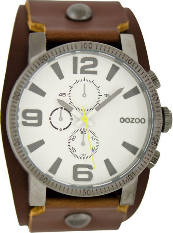 OOZOO Large Timepieces Brown Leather Strap C6476