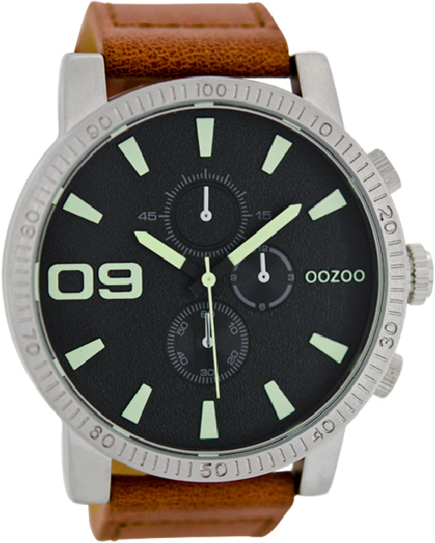 OOZOO XXL Timepieces Brown Leather Strap C6480