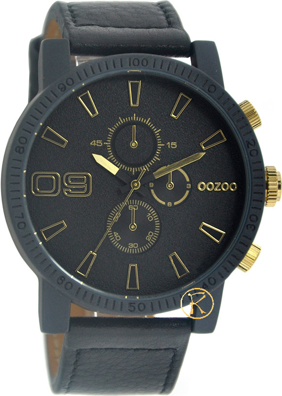 Oozoo Large Timepieces Black Leather Strap C6650