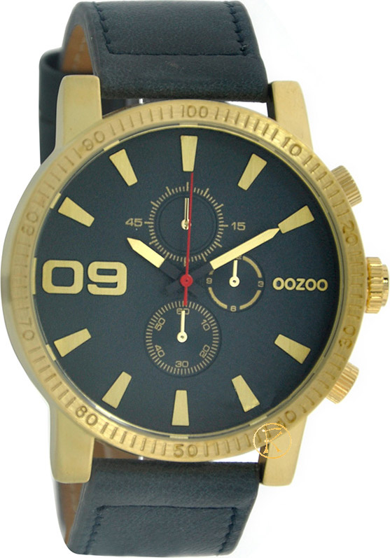 Oozoo Large Timepieces Black Leather Strap C6655