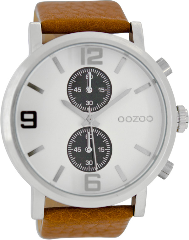 Oozoo Timepieces XXL Brown Leather Strap C6785