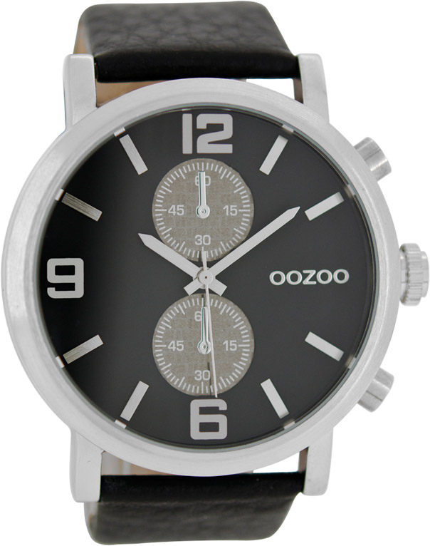 Oozoo Timepieces XXL Black Leather Strap C6789