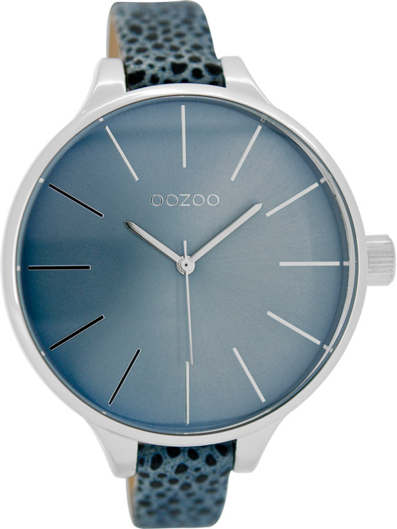 Oozoo XL Timepieces Slim Animal Print Leather Strap C6847