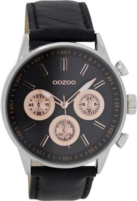 Oozoo Black Leather Strap C6854