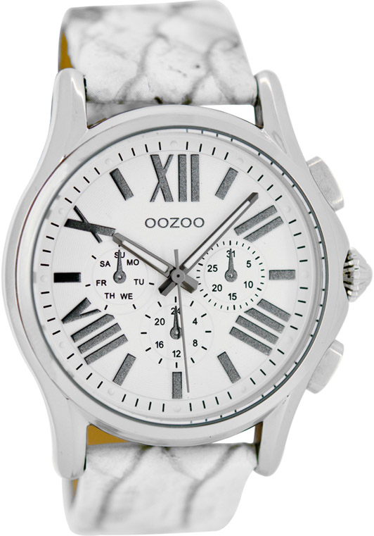 Oozoo Timepieces White Leather Strap C6865