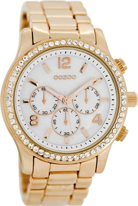 Oozoo Timepieces Rose Gold Metal Bracelet Silver Dial C6897