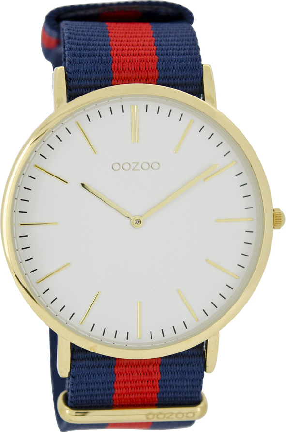 OOZOO Timepieces Vintage Gold Two Tone Fabric Strap C6917