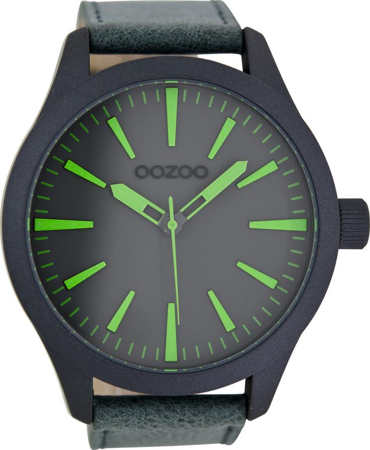 OOZOO Timepieces XXL Blue Leather Strap C7026