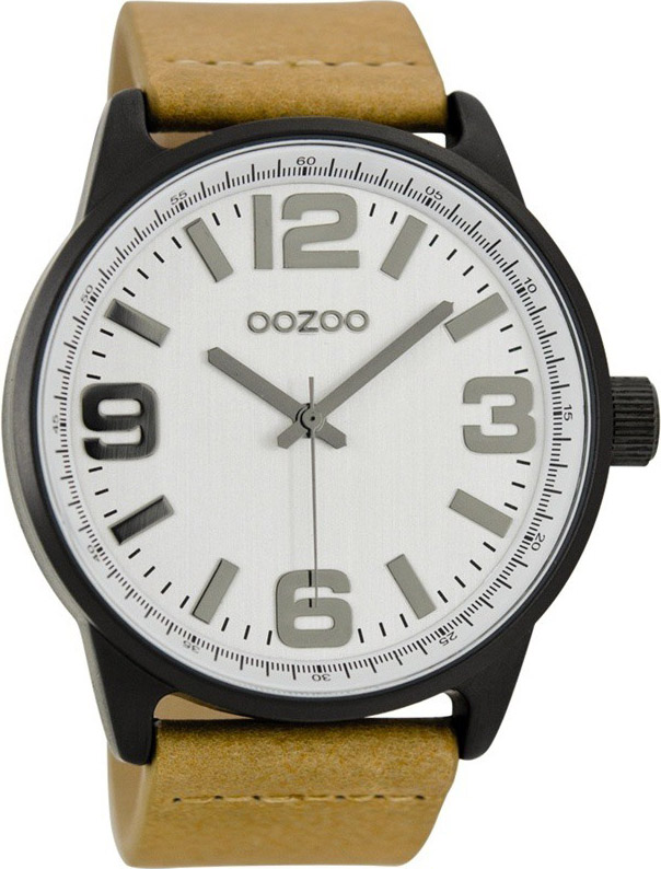 OOZOO XL Τimepieces Mens Beige Leather Strap C7090