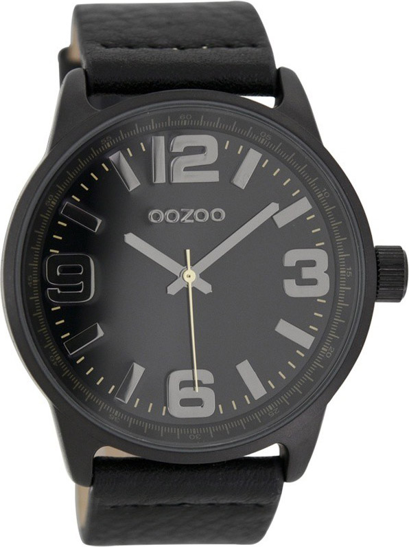 OOZOO Timepieces XXL Black Leather Strap C7094