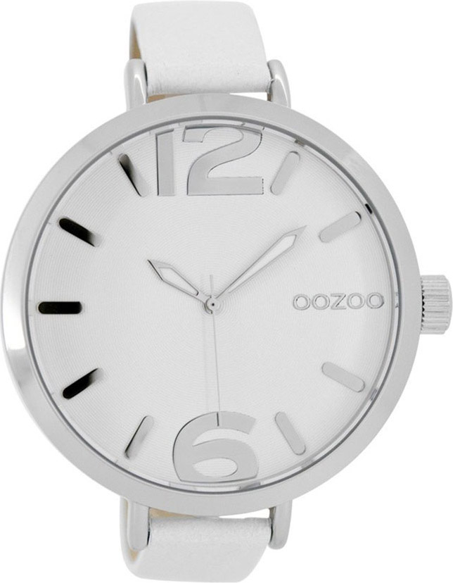 Oozoo Timepieces Xxl White Leather Strap C7145