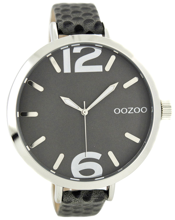 OOZOO Timepieces XXL Anthracite Leather Strap C7149