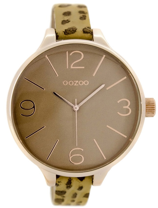 OOZOO Timepieces Rose Gold Brown Leather Strap C7156