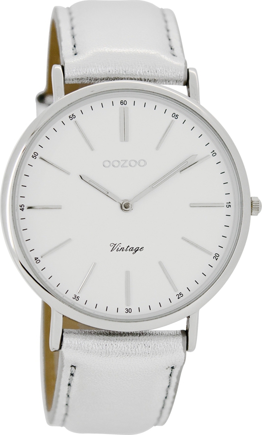 OOZOO Timepieces Vintage White Leather Strap C7320