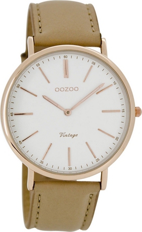 Oozoo Timepieces Vintage Beige Leather Strap C7330