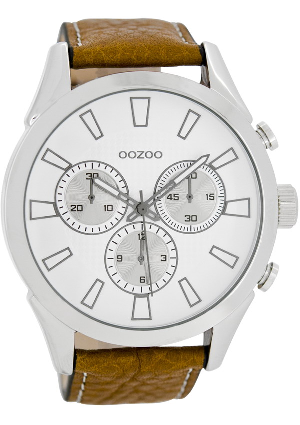 OOZOO Timepieces XXL Brown Leather Strap C7470