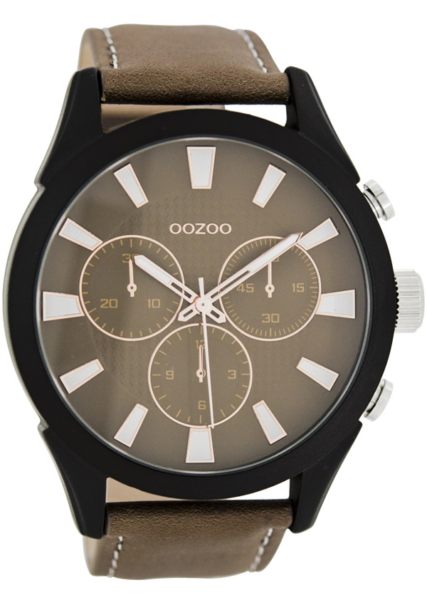 OOZOO Timepieces XXL Brown Leather Strap C7472