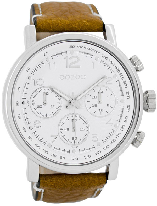OOZOO Timepieces XXL Brown Leather Strap C7505