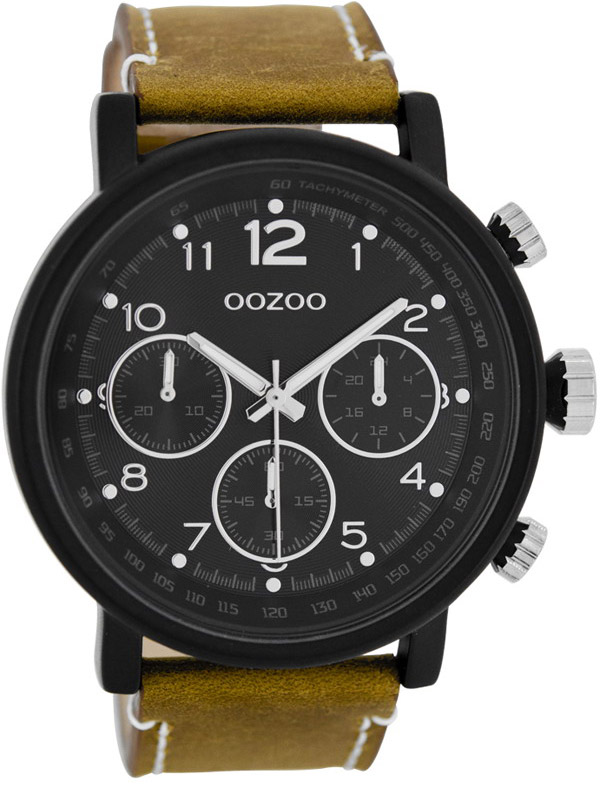 OOZOO Timepieces XXL Brown Leather Strap C7508