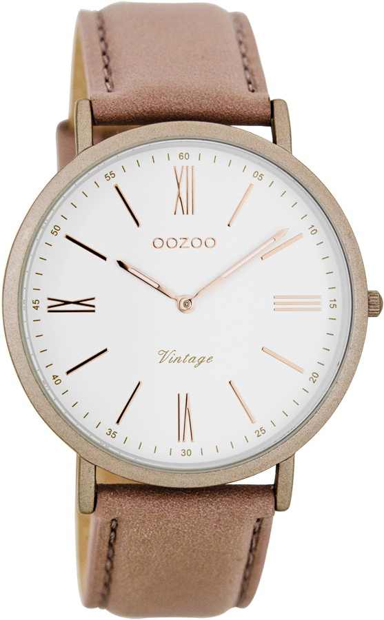 OOZOO Timepieces Vintage Brown Leather Strap C7709
